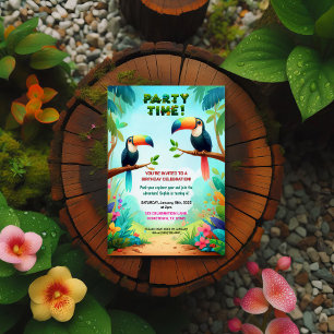 Tropical Jungle Birthday Party Invitation for Kids