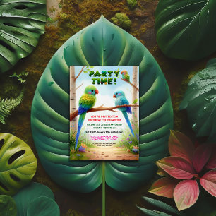 Tropical Jungle Birthday Party Invitation for Kids
