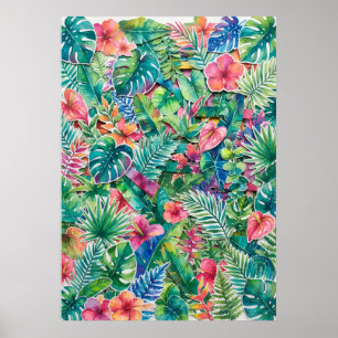 Tropical Jungle Botanical Floral Art Poster