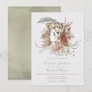 Tropical Jungle Cheetah Wedding invitations