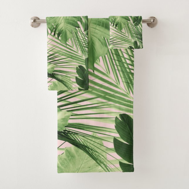 Tropical Jungle Day Leaves Siesta #2 #tropical   Bath Towel Set (Insitu)