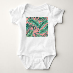 Tropical Jungle Floral: Palm Leaves Pattern Baby Bodysuit