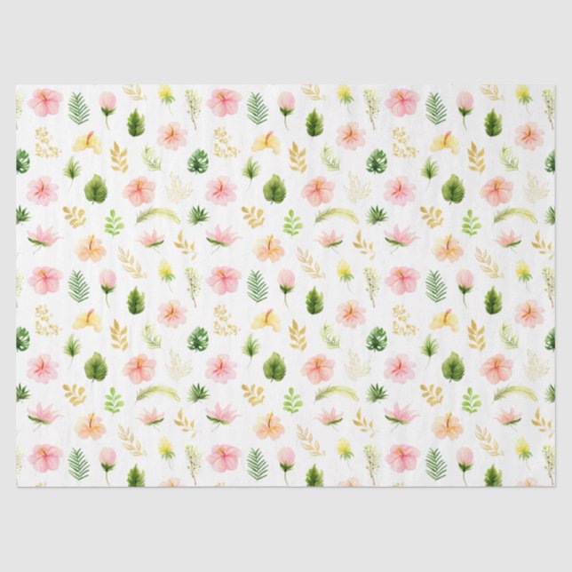 Tropical Jungle Floral Pattern Tissue Paper (Front)