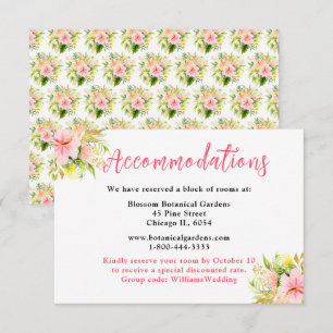 Tropical Jungle Floral Wedding Accommodations Enclosure Card