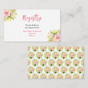 Tropical Jungle Floral Wedding Registry Enclosure Card