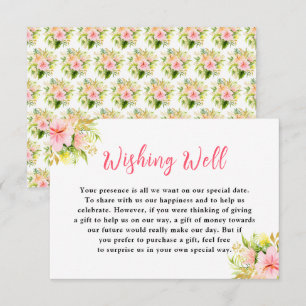 Tropical Jungle Floral Wedding Wishing Well Enclosure Card