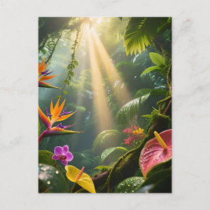 Tropical Jungle Flowers Postcard
