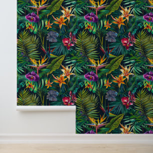 Tropical Jungle Flowers Wallpaper