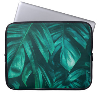 tropical jungle foliage,dark green leaf nature bac laptop sleeve