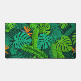 Tropical Jungle Foliage Pattern Desk Mat