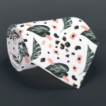 Tropical Jungle Greenery | Pink Leopard Monogram Tie<br><div class="desc">Trendy monogrammed design. Classy and fashionable this tie makes the perfect accessory. Add your custom wording to this design by using the "Edit this design template" boxes on the right hand side of the item, or click the blue "Customize it" button to arrange the text, change the fonts and colors...</div>