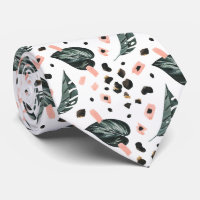 Tropical Jungle Greenery | Pink Leopard Monogram