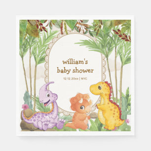 Tropical Jungle jurassic Dinosaur Baby Shower Napkin