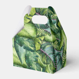Tropical Jungle Leaves Botanical Birthday Party Favor Box