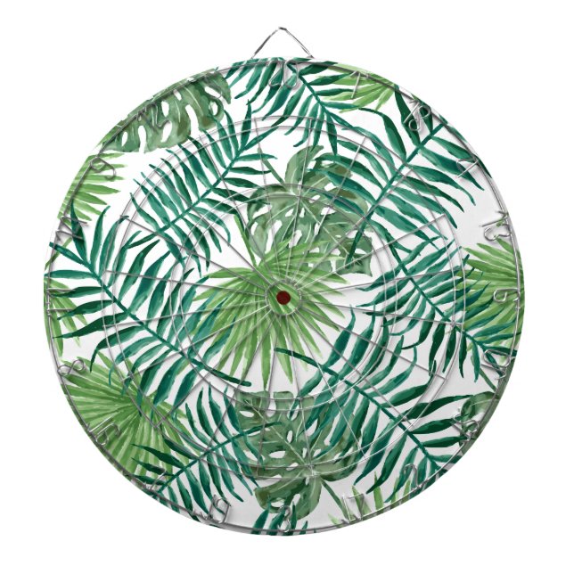 Tropical Jungle Leaves Dartboard (Front)