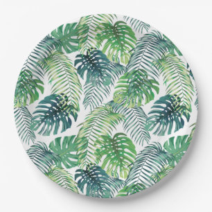 Tropical Jungle Leaves Design  Paper Plate