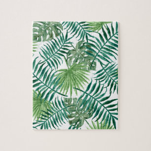 Tropical Jungle Leaves Jigsaw Puzzle