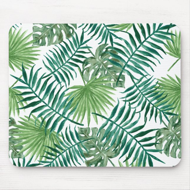 Tropical Jungle Leaves Mouse Pad (Front)