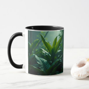Tropical Jungle Leaves Mug   Botanical Coffee Cup