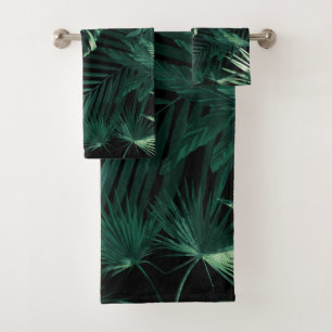 Tropical Jungle Leaves Night Siesta #1 #tropical Bath Towel Set