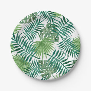 Tropical Jungle Leaves Paper Plate