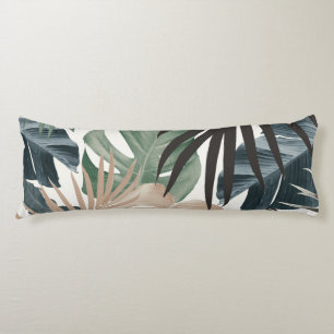 Tropical Jungle Leaves Pattern #13 (Fall Colours) Body Pillow