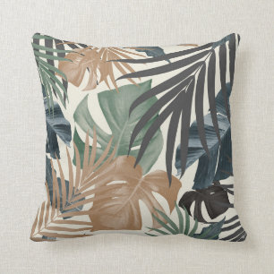 Tropical Jungle Leaves Pattern #13a Throw Pillow