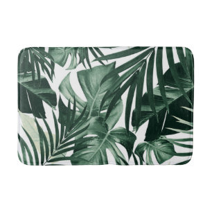 Tropical Jungle Leaves Pattern #4 Bath Mat