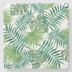 Tropical Jungle Leaves Stone Coaster