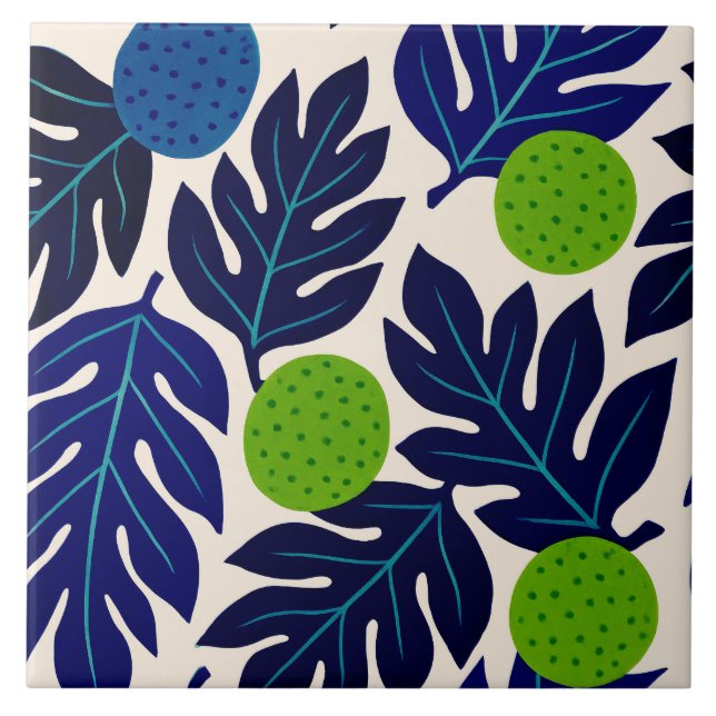 Tropical jungle leaves tile (Front)