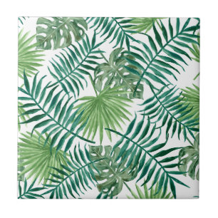 Tropical Jungle Leaves Tile