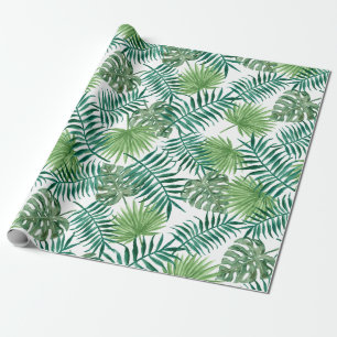 Tropical Jungle Leaves Wrapping Paper