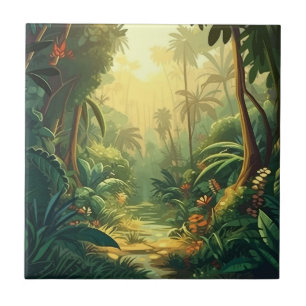 tropical jungle lush exotic vegetation nature plan tile