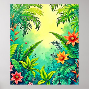 Tropical Jungle Lush Paradise Design Poster