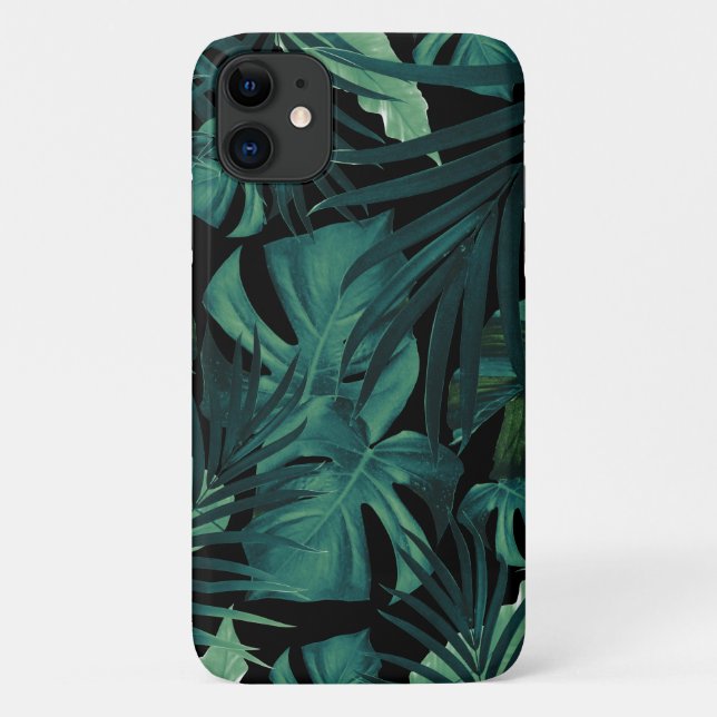 Tropical Jungle Night Leaves Pattern #1 #tropical Case-Mate iPhone Case (Back)