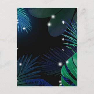 Tropical Jungle | Overlapping Palm Monstera Leaves Postcard