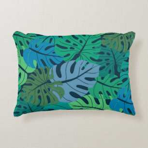 Tropical Jungle Palm Seamless Pattern Accent Pillow