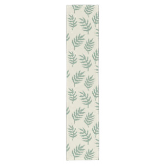 Tropical Jungle Rainforest Fern Leaves Pattern Short Table Runner