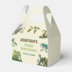 Tropical Jungle Reptile Kids Birthday Party Favor Box
