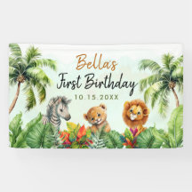 Tropical Jungle Safari Animals Birthday
