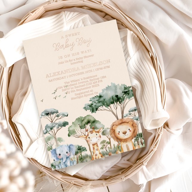 Tropical Jungle Safari Animals Boy Baby Shower (Creator Uploaded)