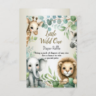 Tropical Jungle Safari Animals Boy Baby Shower Enclosure Card