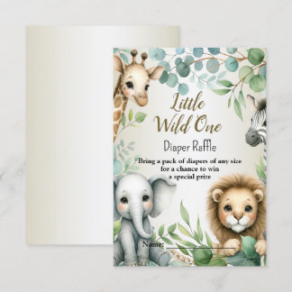 Tropical Jungle Safari Animals Boy Baby Shower Enclosure Card