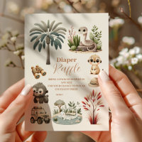 Tropical Jungle Safari Animals Boy Raffle Diapper