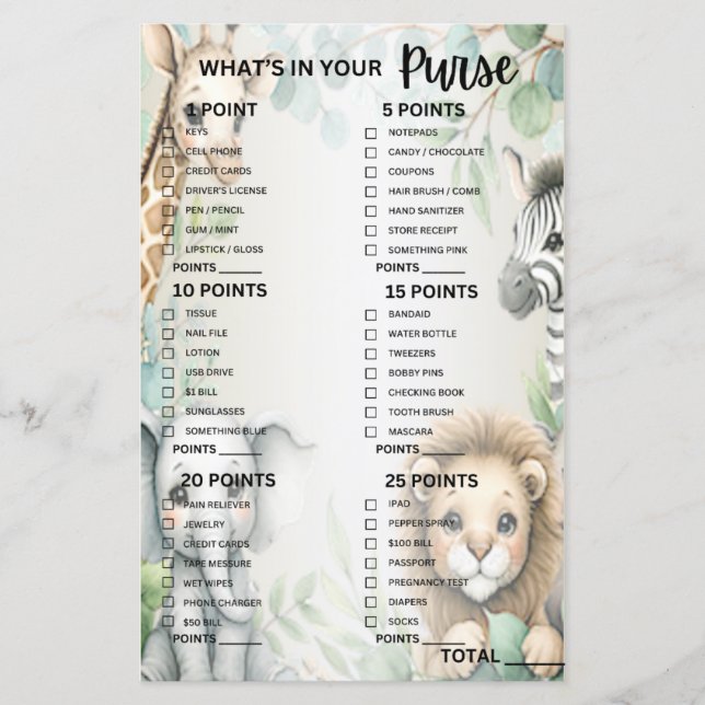 Tropical Jungle Safari Animals Green Leaves Party (Front)