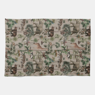 Tropical Jungle Safari Animals Pattern Kitchen Towel