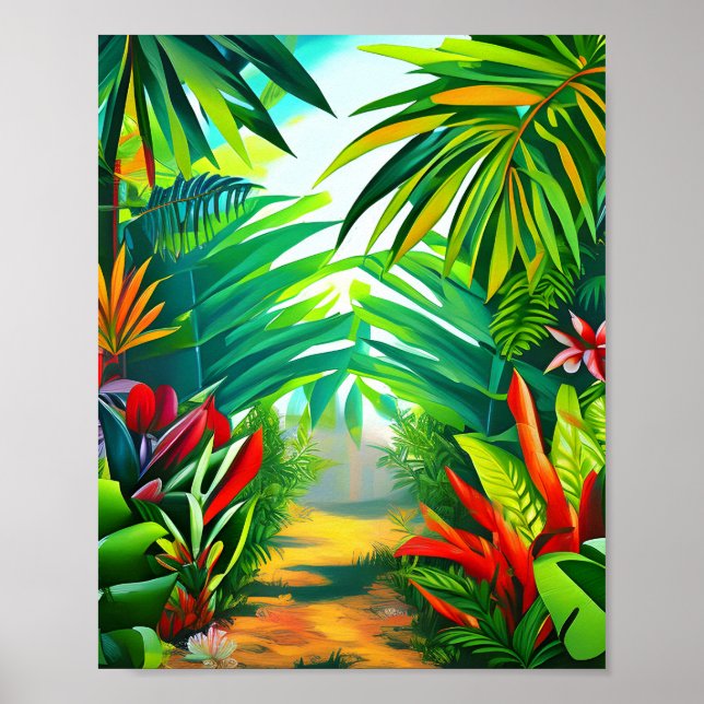 Tropical jungle scene  poster (Front)