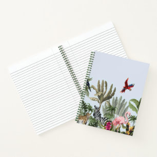 Tropical Jungle Spiral - Safari & Exotic Birds Notebook