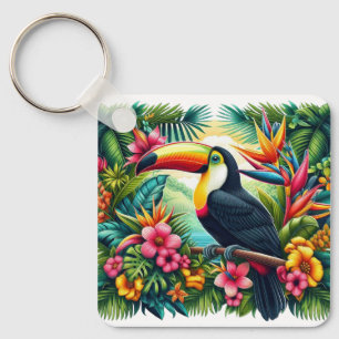 Tropical/Jungle Toucan bird Keychain
