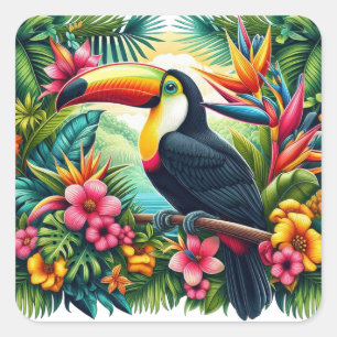 Tropical/Jungle Toucan bird  Square Sticker
